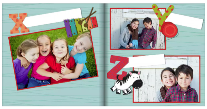 Mixbook has some great photo books for kids including a cute ABC's book