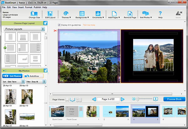 Blurb Booksmart is free software you can download to create a custom photo book.