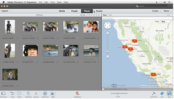 Geo-mapping lets you pin images to a Google map.