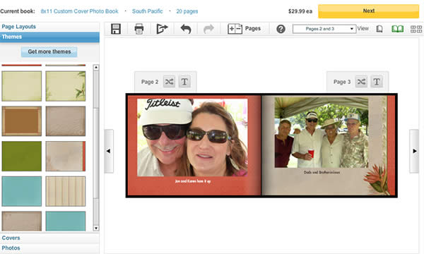 Snapfish has new photo book themes include this South Pacific design.