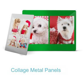 Wall art includes canvas prints, metal panels and collage panels